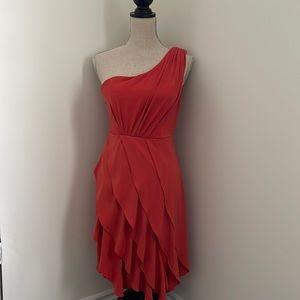 Le Chateau One Shoulder Orange Dress in Size Small